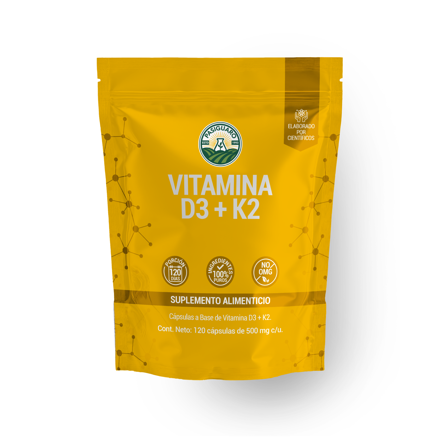 Vitamina D3+K2 120 Cápsulas 500 Mg