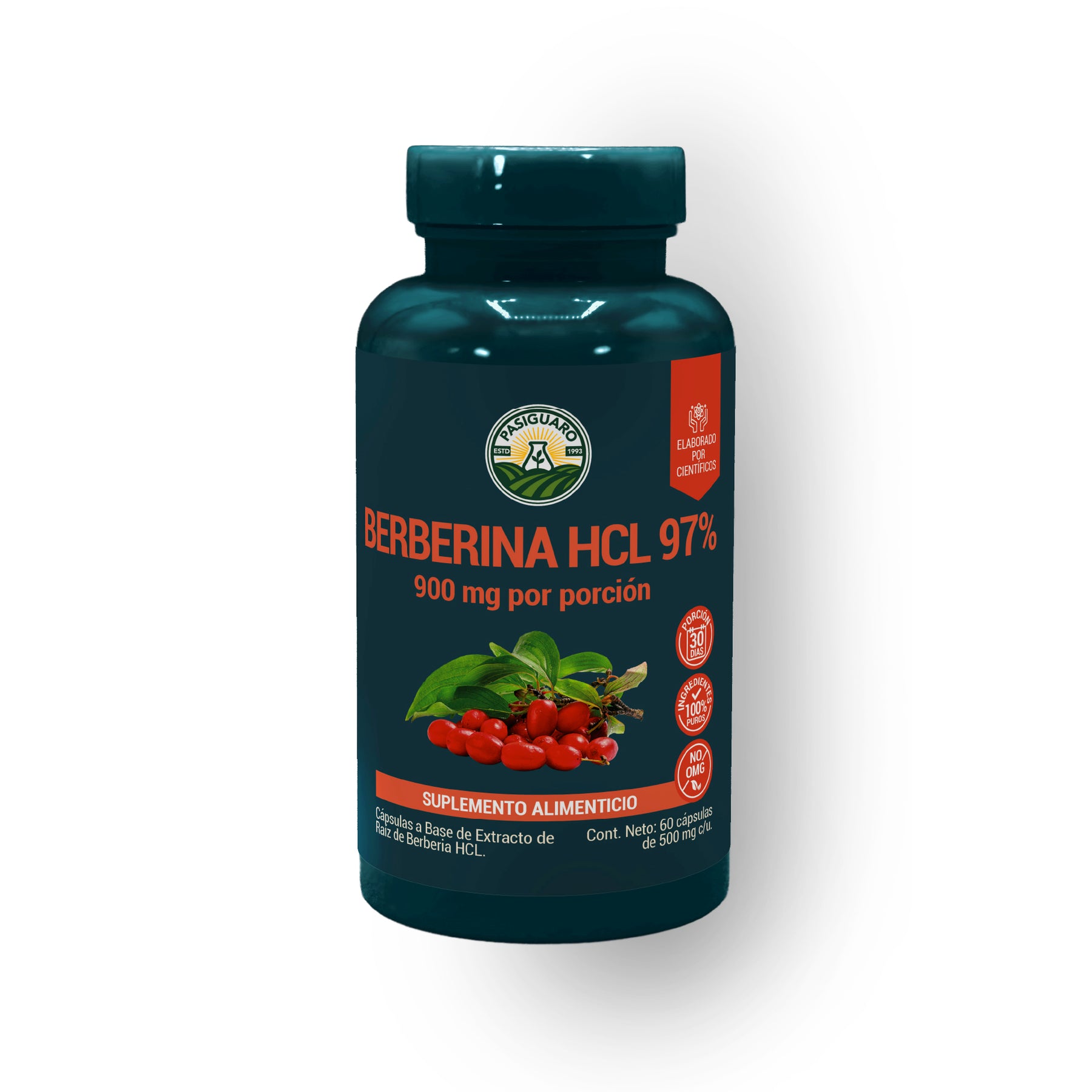 Berberina HCL 97% 60 Cápsulas 500 Mg