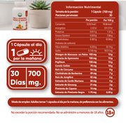 Canela + Berberina + Vinagre de Manzana 60 caps de 700mg