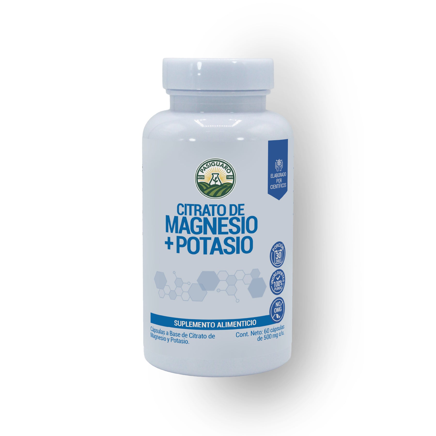 Citrato De Magnesio + Potasio 60 Cápsulas 500 Mg