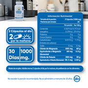 Citrato De Magnesio + Potasio 60 Cápsulas 500 Mg