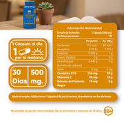 Coenzima Q10 + C, 30 Cápsulas 500 mg