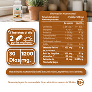 Curcuma, Jengibre y Vitamina C 60 tablestas de 600mg