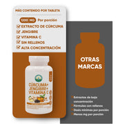 Curcuma, Jengibre y Vitamina C 60 tablestas de 600mg