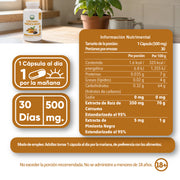 Cúrcuma + Pimienta Negra 30 Cápsulas 500 Mg
