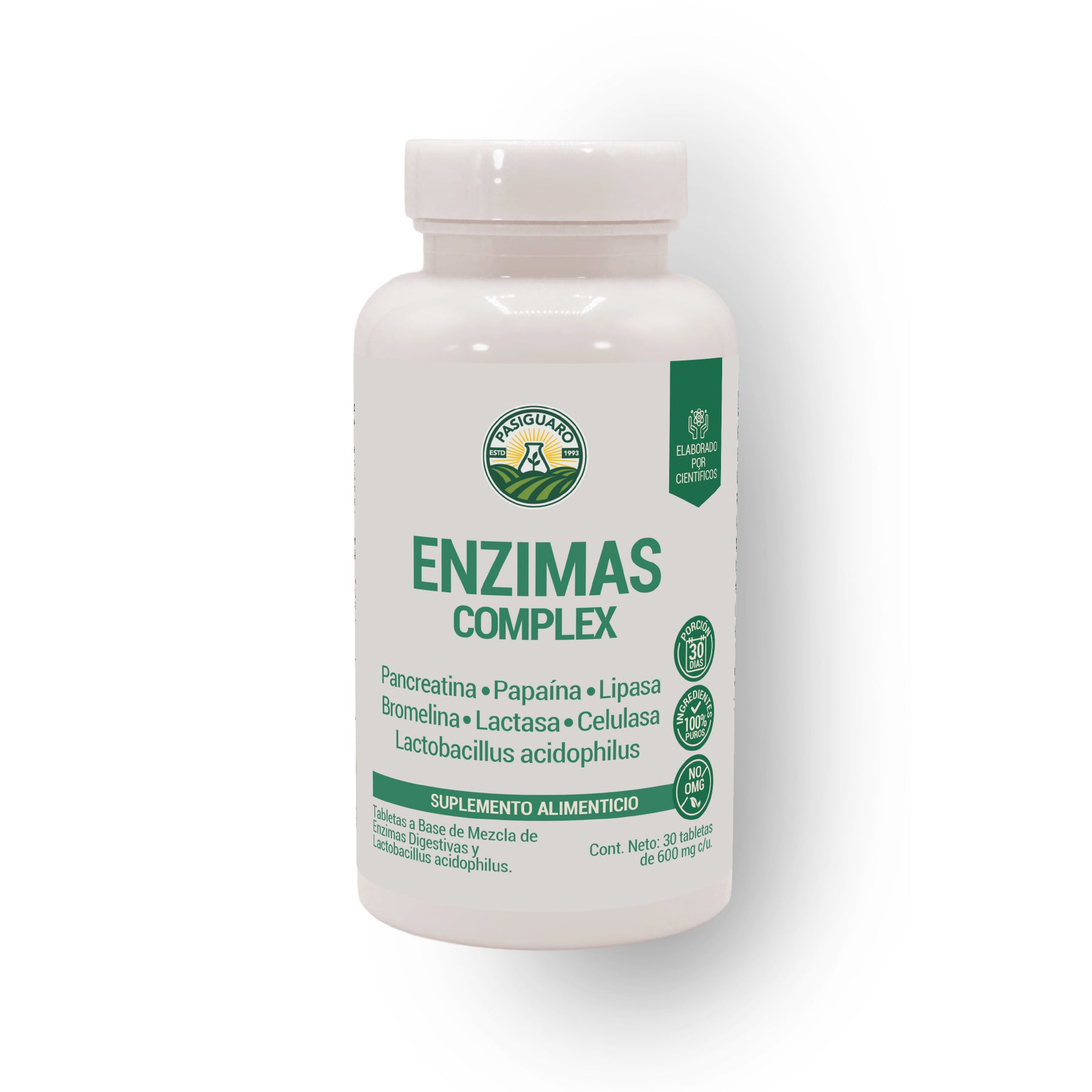 Enzimas Digestivas Complex 30 Tabletas 600 Mg