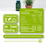 Espirulina Orgánica 60 Tabletas 600 Mg