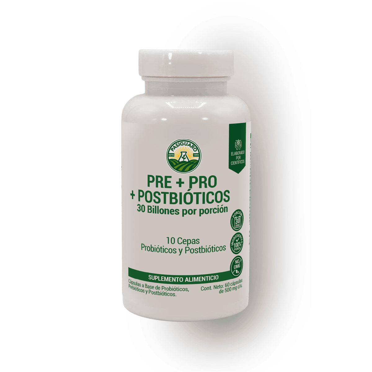 Pre + Pro + Postbióticos 60 Cápsulas 500 Mg – Pasiguaro