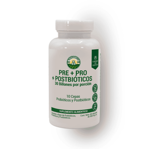 Pre + Pro + Postbióticos  60 Cápsulas 500 Mg