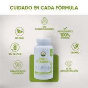 Zinc + Vitamina C 30 Tabletas de 600mg