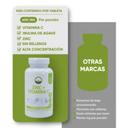 Zinc + Vitamina C 30 Tabletas de 600mg