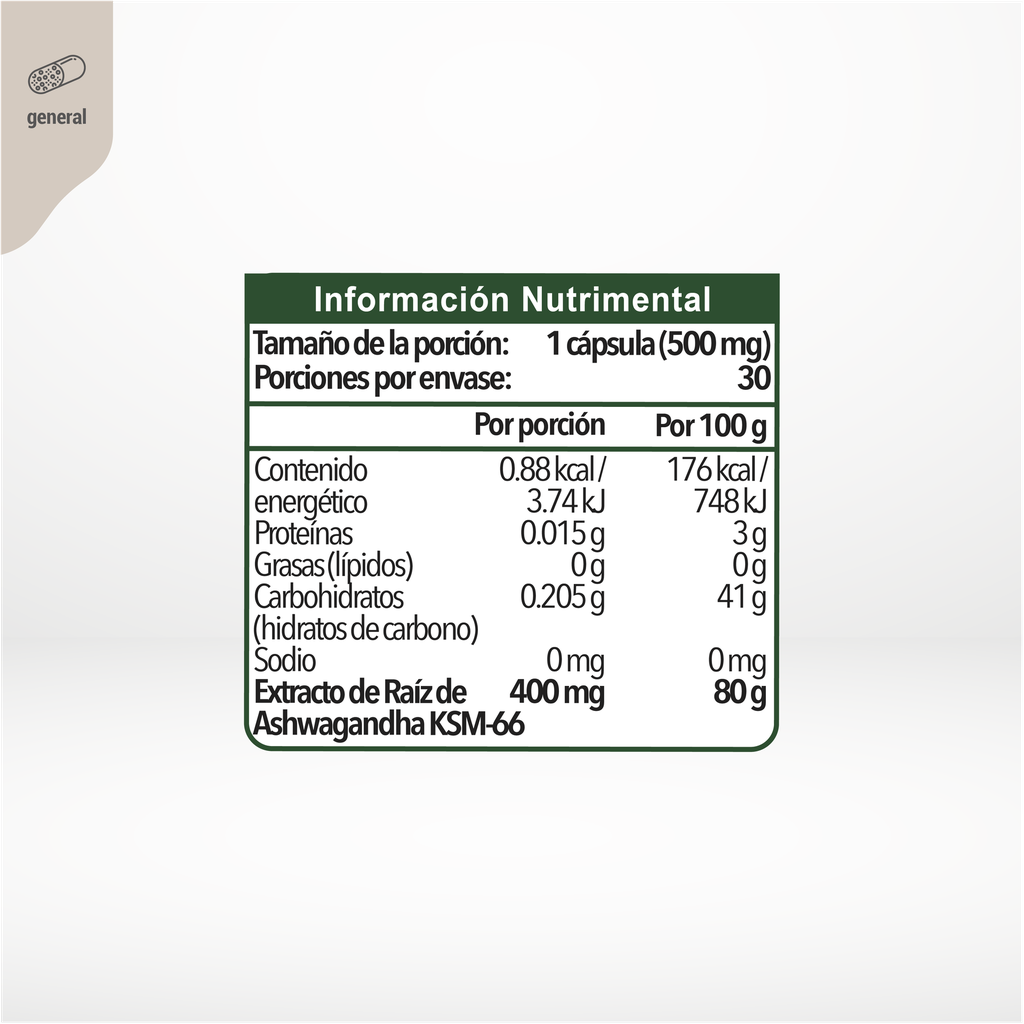 ASHWA KSM-66 30 caps de 500 mg