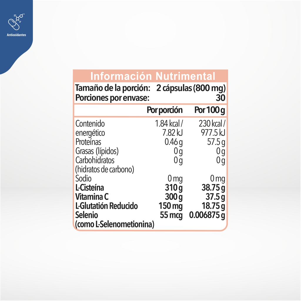Glutatión Complex 60 cápsulas de 400mg