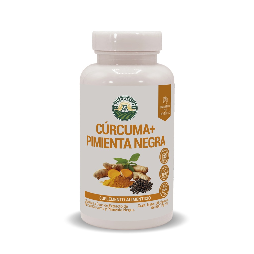 CÚRCUMA + PIMIENTA NEGRA 30 CÁPSULAS DE 500 MG